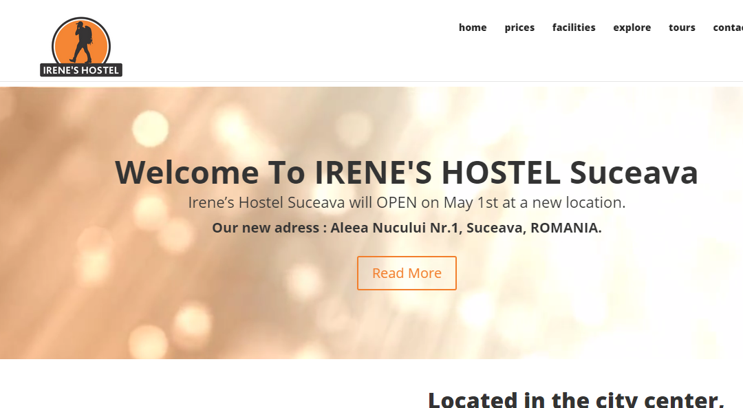 Irene’s Hostel Suceava – One Page Website