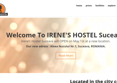 Irene’s Hostel Suceava – One Page Website